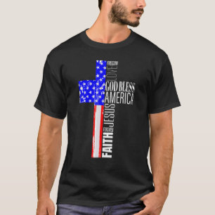 Gott segne Amerika Christlich 4. Juli Amerikaner F T-Shirt