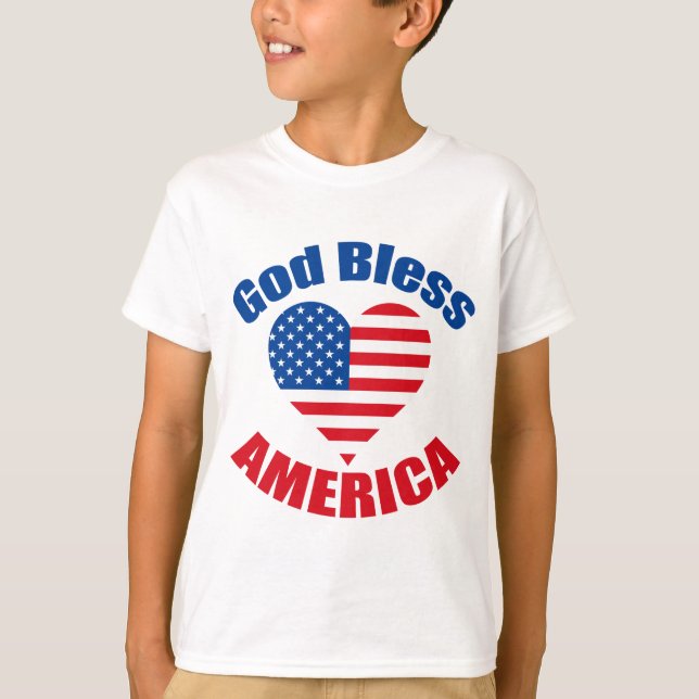 Gott segne Amerika Christlich 4. Juli Kinder T-Shirt (Vorderseite)