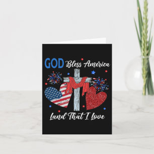 Gott segne Amerika Christliches Herz Kreuz Jesus 4 Karte
