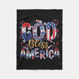 Gott segne Amerika Feuerwerk Patriotisch Christlic Fleecedecke