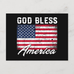 Gott segne Amerika Flag 4. Juli Patriotic Feiertagspostkarte
