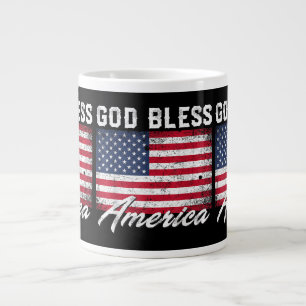 Gott segne Amerika Flag 4. Juli Patriotic Jumbo-Tasse