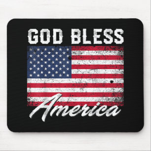 Gott segne Amerika Flag 4. Juli Patriotic Mousepad