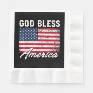 Gott segne Amerika Flag 4. Juli Patriotic Serviette