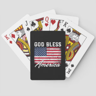 Gott segne Amerika Flag 4. Juli Patriotic Spielkarten