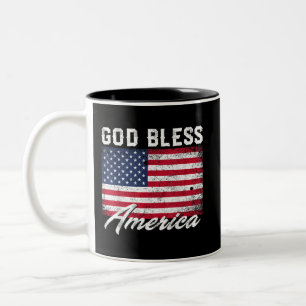 Gott segne Amerika Flag 4. Juli Patriotic Zweifarbige Tasse