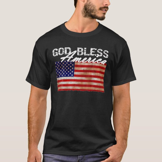 Gott segne Amerika - Flag T Shirt (Vorderseite)
