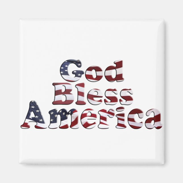 Gott segne Amerika Flag Text Design Magnet (Vorne)