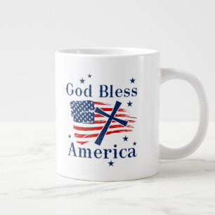 Gott segne Amerika - Flagge Jumbo-Tasse