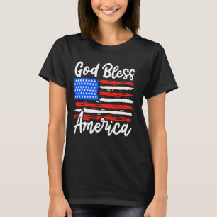 Gott segne Amerika Flagge Patriotisch 4. Juli M T-Shirt