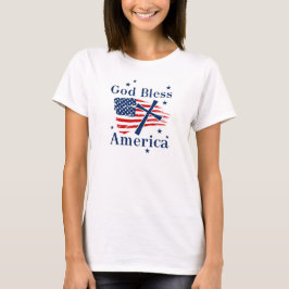 Gott segne Amerika - Flagge T-Shirt