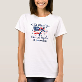 Gott segne Amerika - Flagge T-Shirt