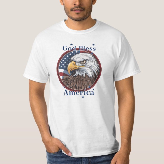 Gott segne Amerika - Flagge T-Shirt (Vorderseite)