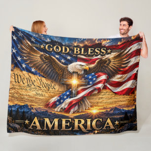 Gott segne Amerika Fleece-Decke Fleecedecke