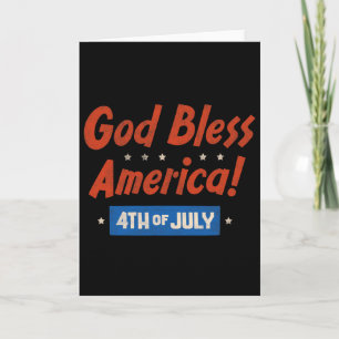 Gott segne Amerika Frohes 4. Juli Patriotisches Us Karte