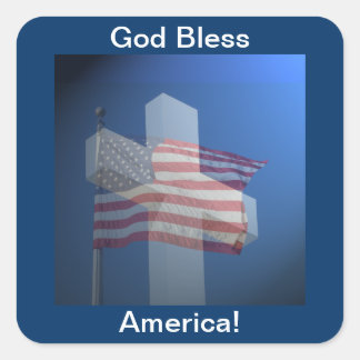 Gott segne Amerika! Geschenke und Kleidung Quadratischer Aufkleber