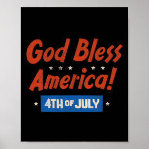 Gott segne Amerika glücklich 4. Juli Patriotische Poster