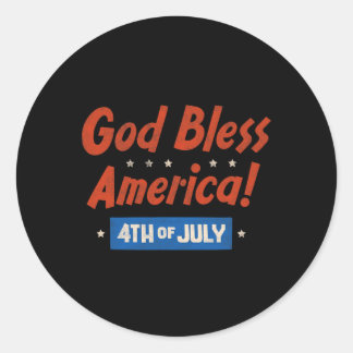 Gott segne Amerika glücklich 4. Juli Patriotische  Runder Aufkleber