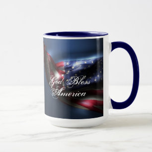 Gott segne Amerika/glühende US-Flagge Tasse
