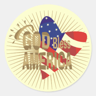 Gott segne Amerika - Hemden und Geschenke Runder Aufkleber