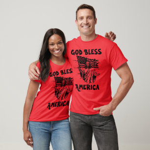 Gott segne Amerika, Jesus und die amerikanische Fl T-Shirt