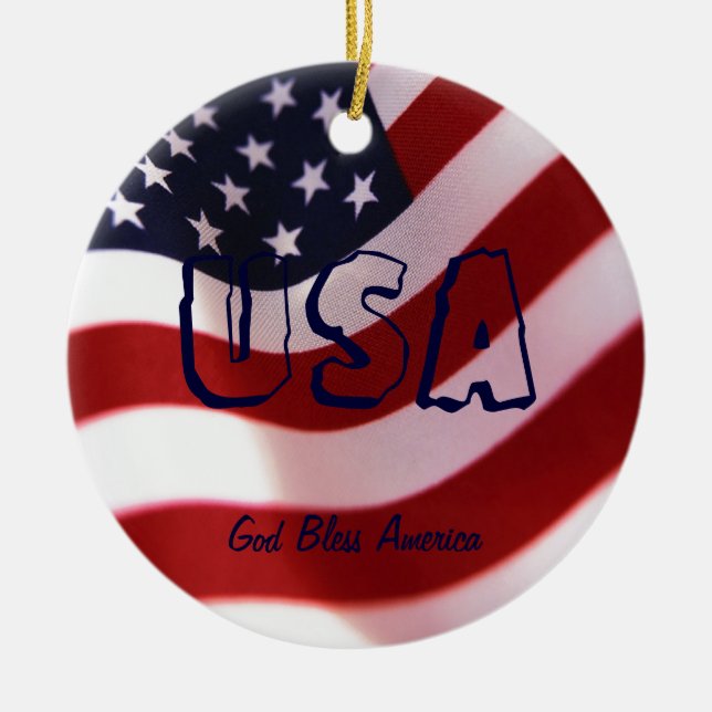 Gott segne Amerika Keramik Ornament (Vorne)