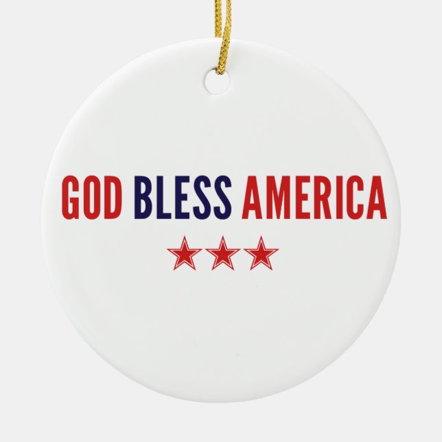 Gott segne Amerika Keramik Ornament (Vorne)