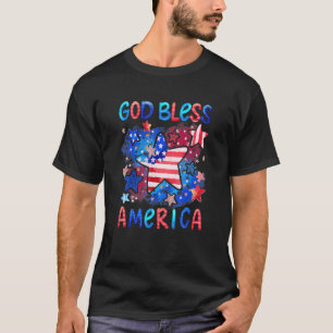 Gott segne Amerika kids Niedliche amerikanische Fl T-Shirt