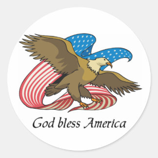 Gott segne Amerika klebrig Runder Aufkleber