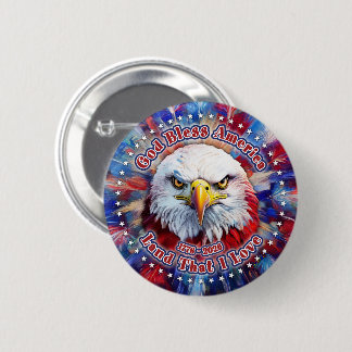Gott segne Amerika Land, das ich liebe Roter Adler Button