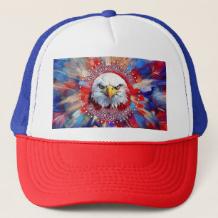 Gott segne Amerika Land, das ich liebe Roter Adler Truckerkappe