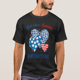 Gott segne Amerika Land, dass ich Leopard Red Dot T-Shirt