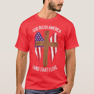 Gott segne Amerika Land, dass ich Liebe US-Fahne F T-Shirt