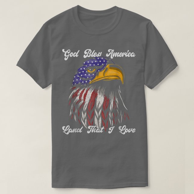 Gott segne Amerika Land, dass ich Liebe US-Fahne F T-Shirt (Design vorne)