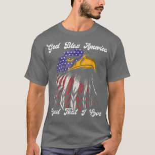 Gott segne Amerika Land, dass ich Liebe US-Fahne F T-Shirt