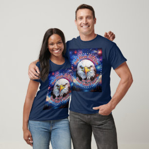 Gott segne Amerika Land, in dem braune Adler-Feuer T-Shirt