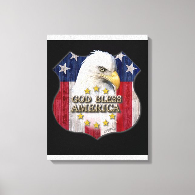 Gott segne Amerika Leinwanddruck (Vorderseite)