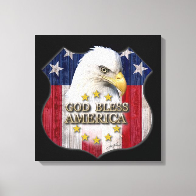 Gott segne Amerika Leinwanddruck (Vorderseite)