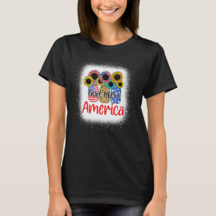 Gott segne Amerika Mason-Glas 4. Juli Christlich T-Shirt