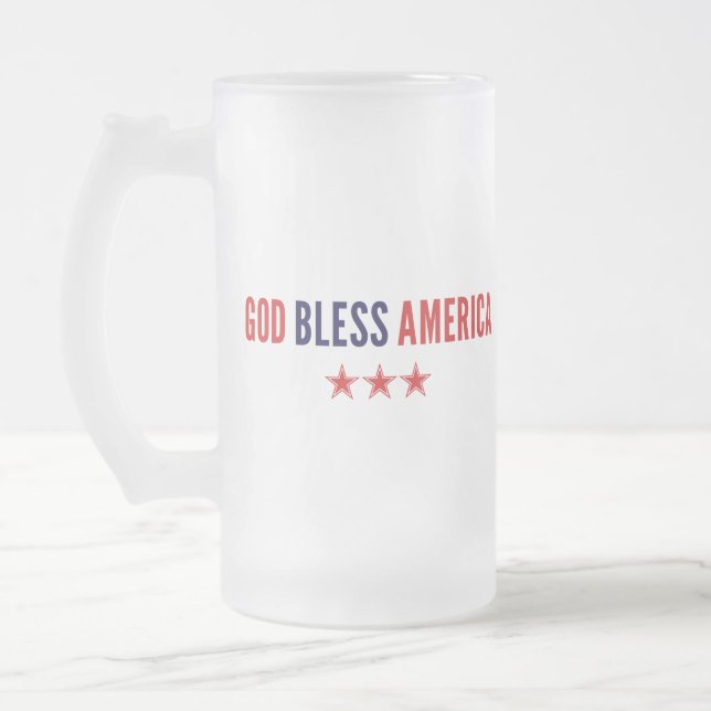 Gott segne Amerika Mattglas Bierglas (Links)