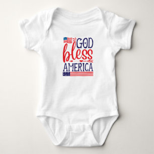 Gott segne Amerika mit der Flagge Baby Strampler