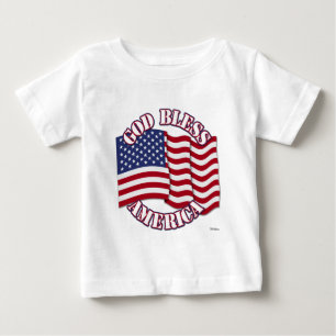 Gott segne Amerika mit der Flagge der USA Baby T-shirt