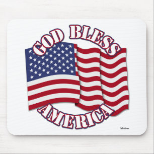 Gott segne Amerika mit der Flagge der USA Mousepad
