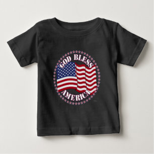 Gott segne Amerika mit der USA-Flagge und 50 Stern Baby T-shirt
