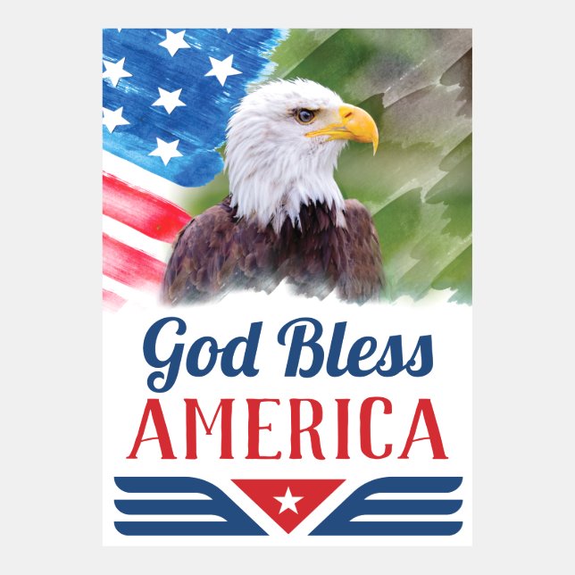 Gott segne Amerika mit Eagle und US-Flagge (Vorderseite)