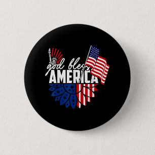 Gott segne Amerika mit Fahne 4. Juli Unabhängigkei Button