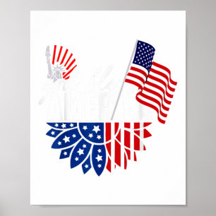 Gott segne Amerika mit Fahne 4. Juli Unabhängigkei Poster