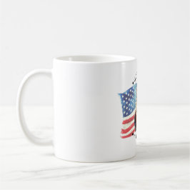 Gott segne Amerika mit Flagge/Adler/Feuerwerk Kaffeetasse