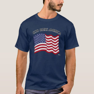 GOTT SEGNE AMERIKA mit US-Flagge T-Shirt