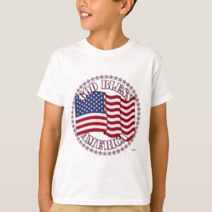 Gott segne Amerika mit US-Flagge und 50 Sternen T-Shirt